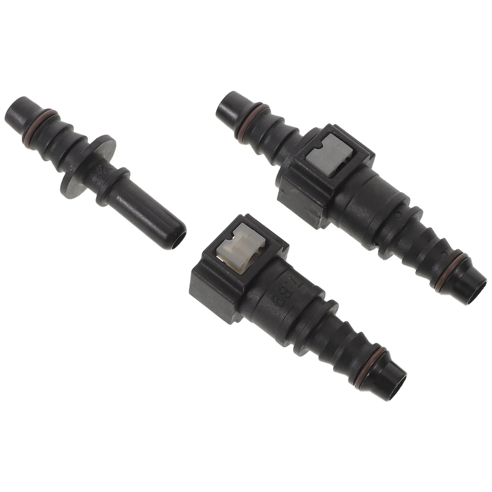 2Sets Fuel Line Quick Connector High Strength Nylon Straight Fitting Stable Sealing for Automotive Fuel Hose Coupler Repair Kit