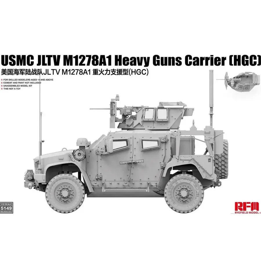 

RYE FIELD 5149 1/35 USMC JLTV M1278A1 Heavy Guns Carrier (HGC) Model Kit
