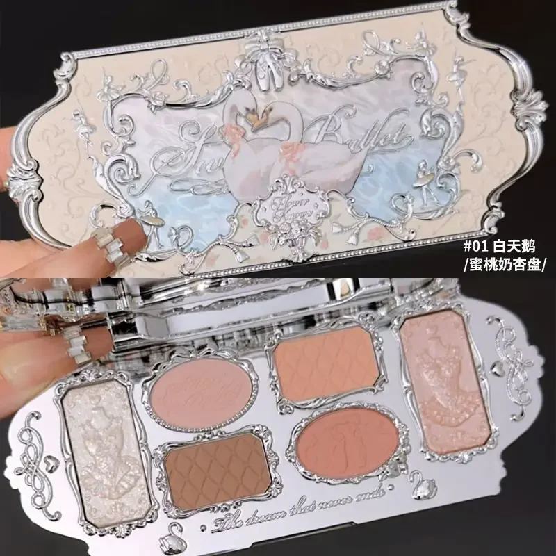 Flower Know-FzBallet Eye Shadow Plate, Six Colors, Compact, Pure Desire, Wind, Highlight, Earth Document, Student Facial Plate, Contour