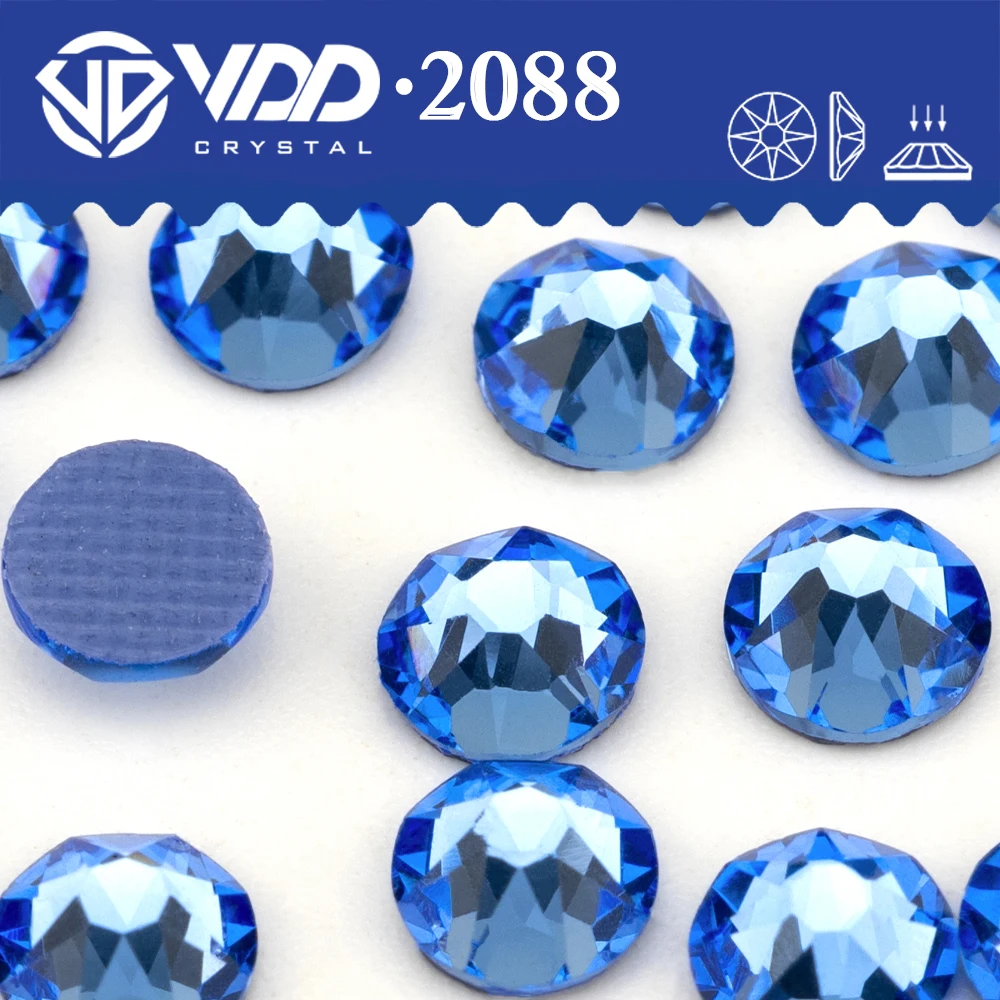 

VDD 028 Lt. Сапфир Высокое качество AAAAA Горячее стекло 2088 Стразы Кристалл с плоской задней частью 16 камней для украшения одежды своими руками