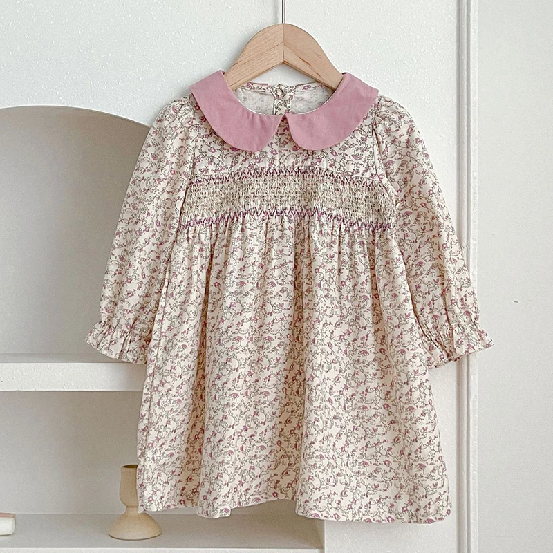 Infant Kids Baby Girls Long Sleeve Sweet Print Sisters Dress Spring Autumn Newborn Baby Girls Princess Clothes Rompers