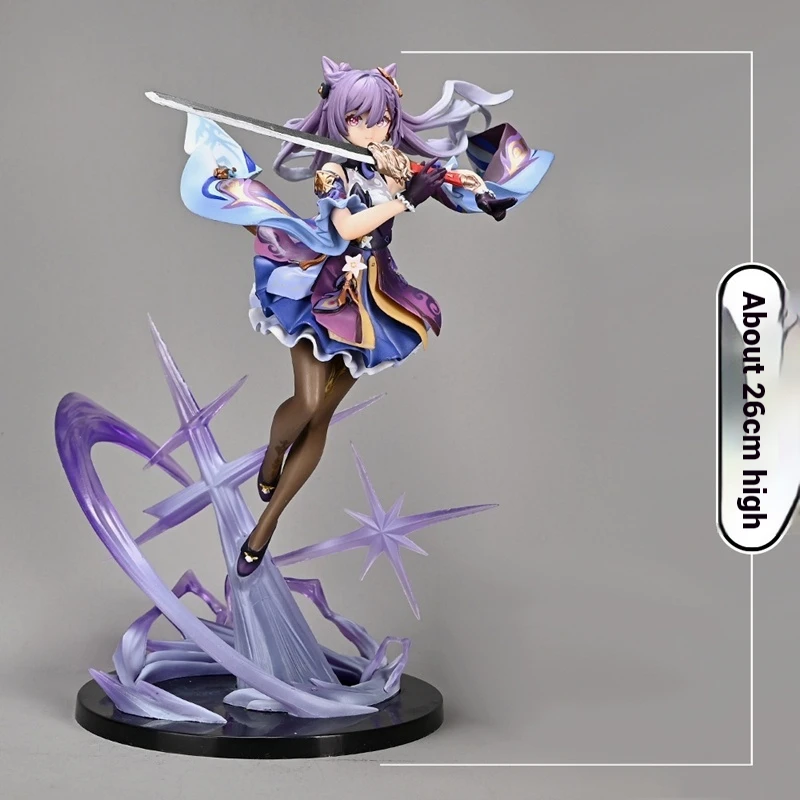 Genshin Impact Keqing High Quality Figurines Anime Beautiful Girl Presents Christmas Birthday Gifts Desktop Interior Decoration