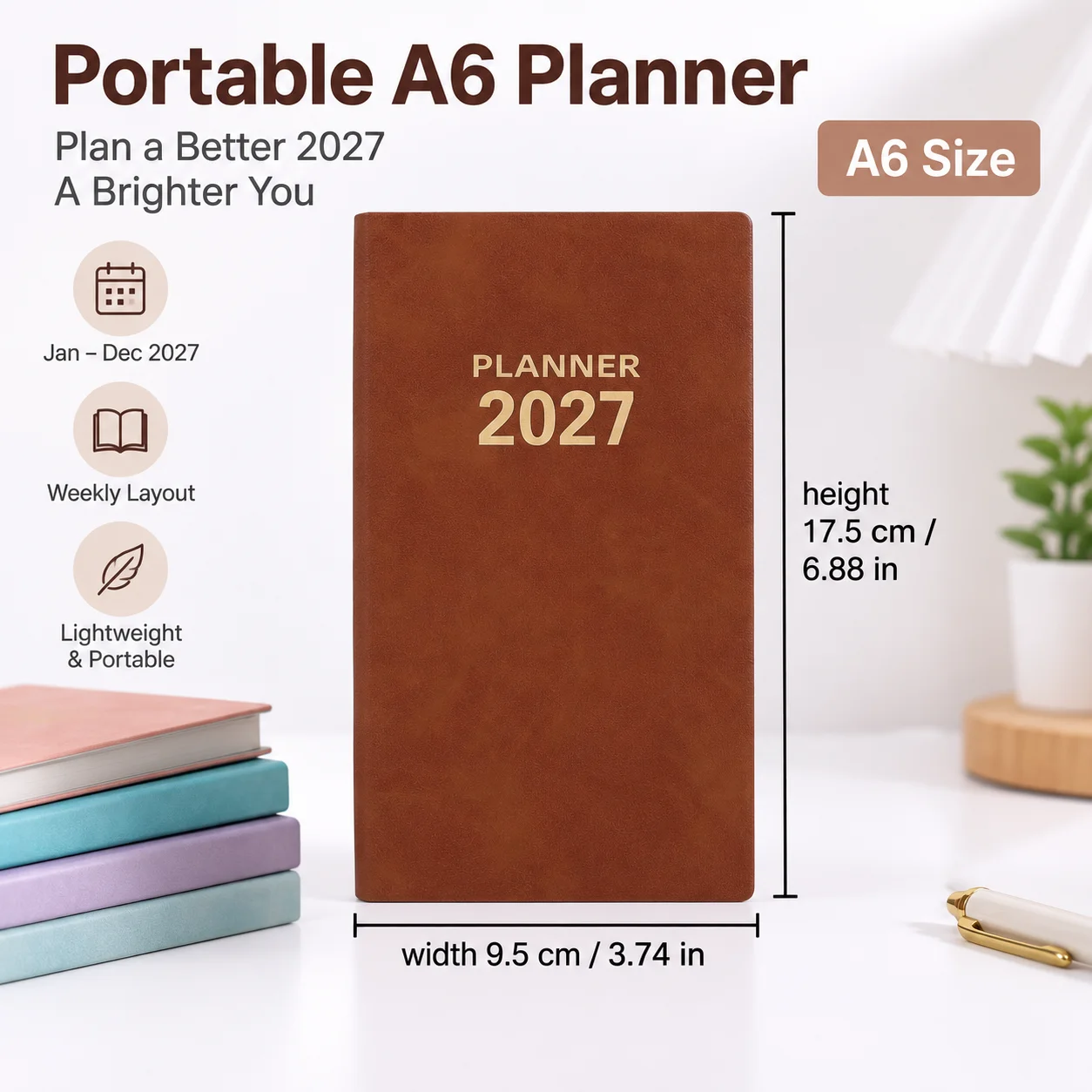 1pc 2027 A6 Weekly Planner, PU - Home Office 365 recension och pris