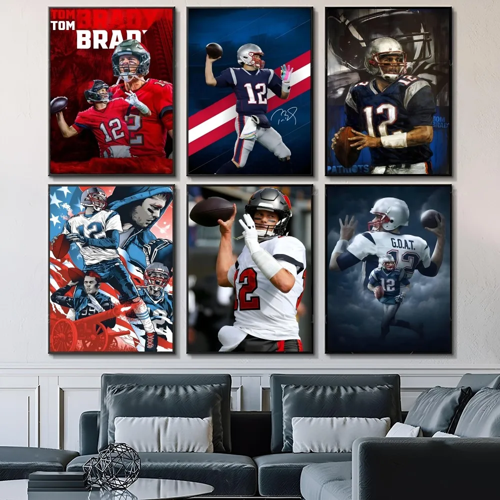 T-Tom Brady Poster Paper Print Home Living Room Bedroom Entrance Bar Cafe Art Painting Decoration