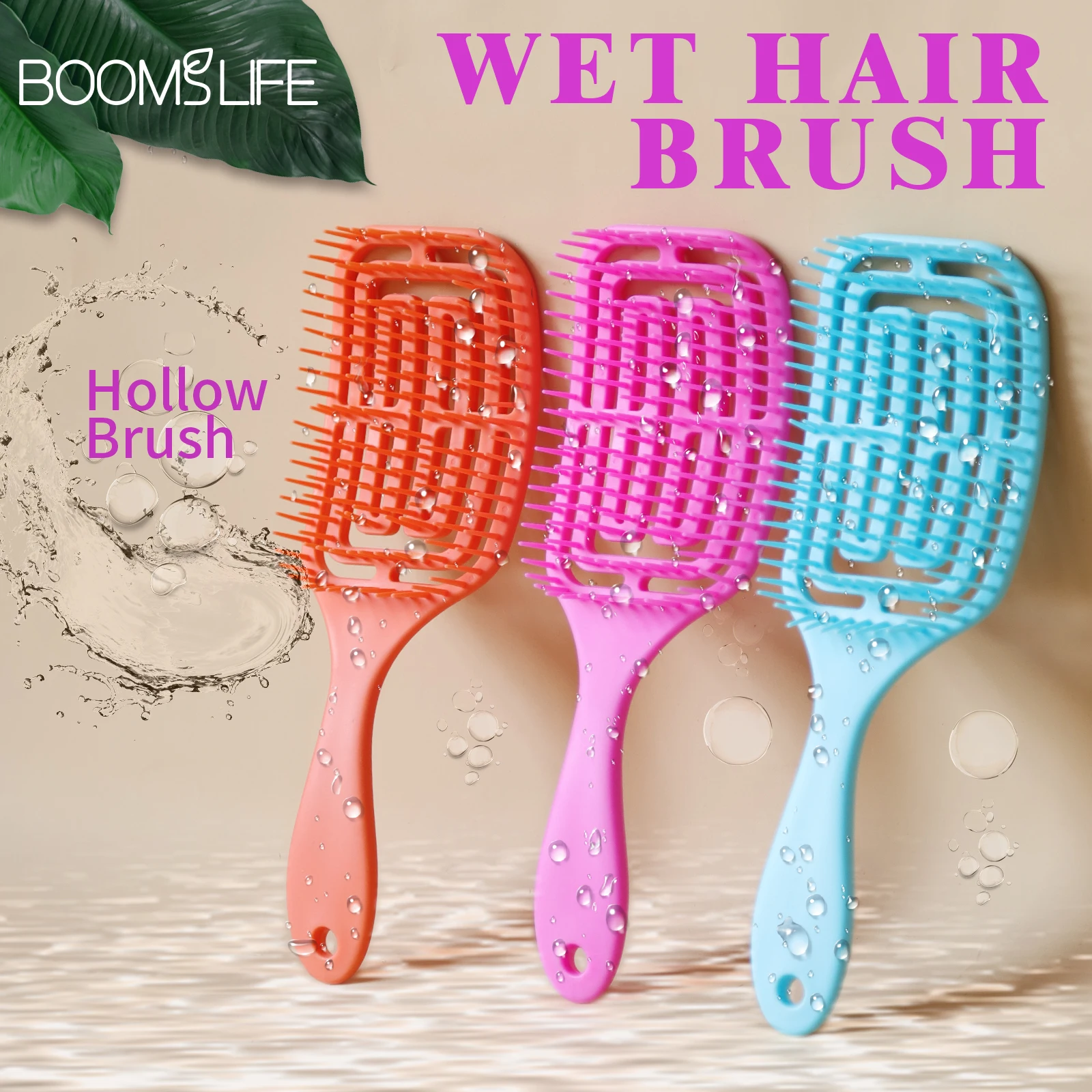 

Wet Hair Brush Women Salon Hairdressing Styling Hair Massage Comb Anti Paddle Detangling HairBrush Wet Dry Dual Purpose