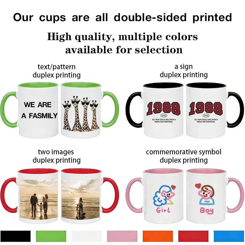 DIY Custom Printed Mug with Your Photo & Custom Text Personal Commemorative Cup Ideal Souvenir Gift for Graduation, Valentine's