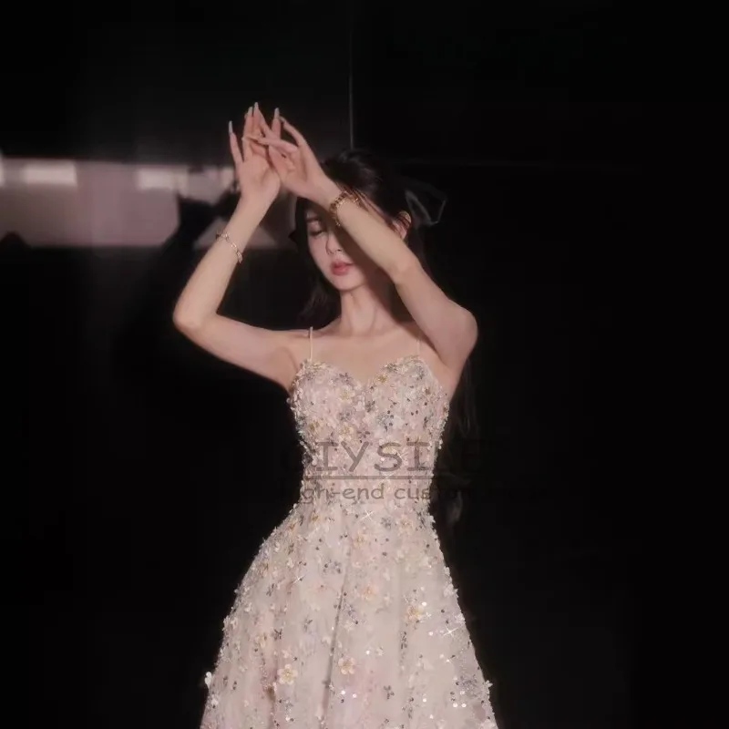 GIYSILE Customized Evening Dress Fashion Generous 2025 New Heavy Industry Flowers Private Dress Sweet Banquet Party Dresses