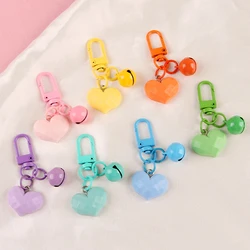 Dainty Bell Heart Keychain Candy Color INS Style Key Bag Charms For Women Girls