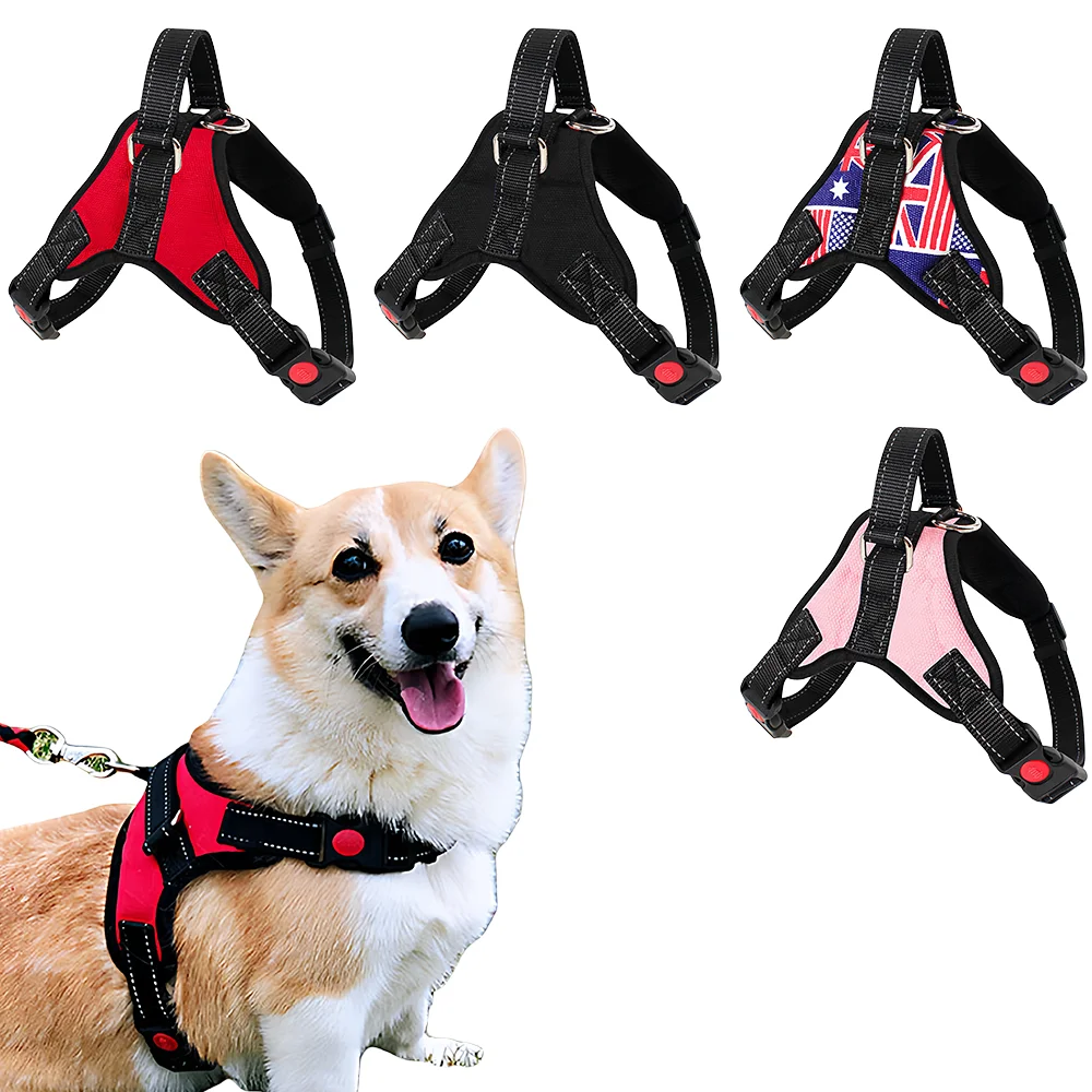 Arnés reflectante para perros, correa de pecho estilo chaleco transpirable para gatos y perros, arnés de seguridad para caminar para mascotas, 1 unidad