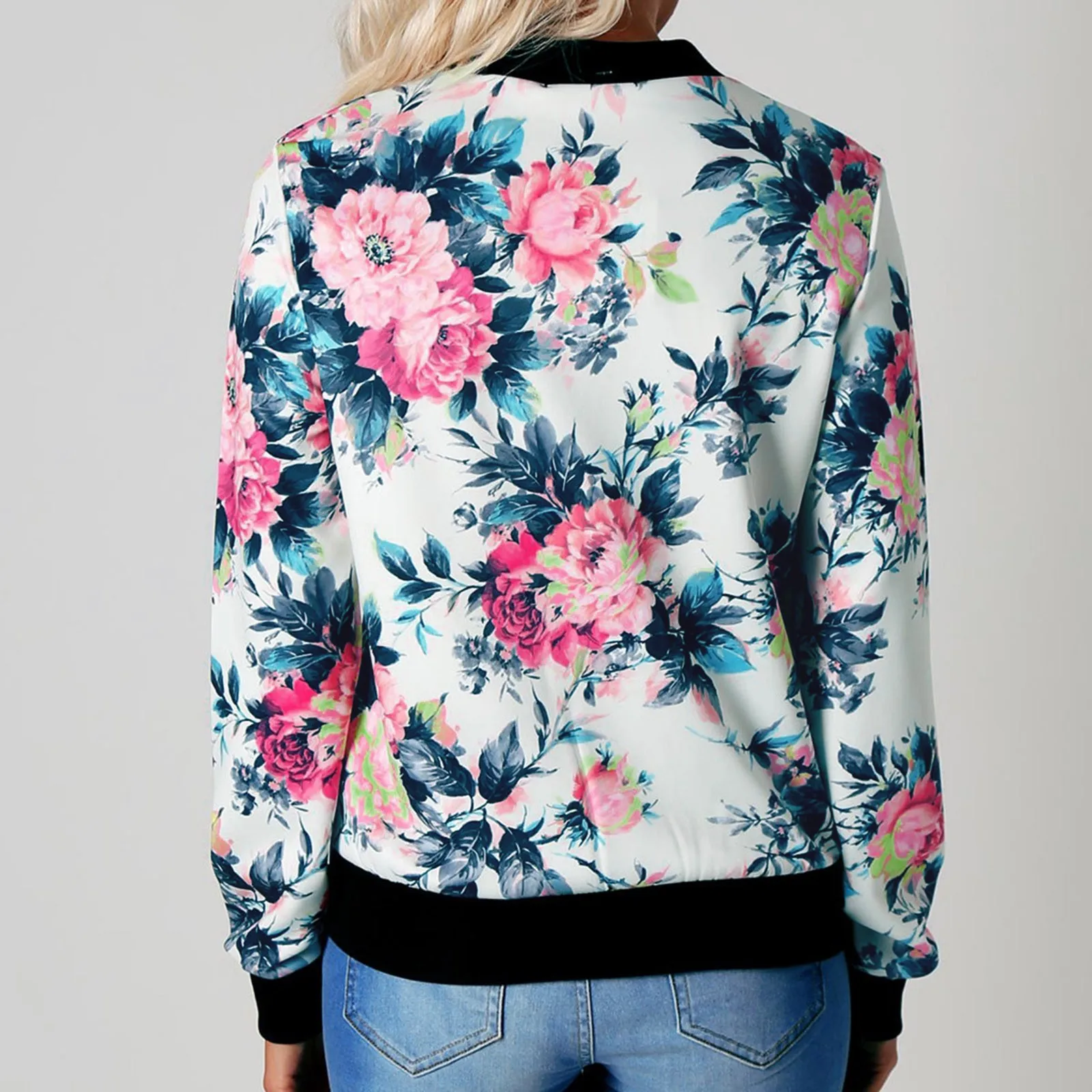 

Women's Tops Indeterminate Printed Floral Women's Shirt Loose Jacket Ethnic Style Sweater Hoodless Zip Warm Casual Jacket