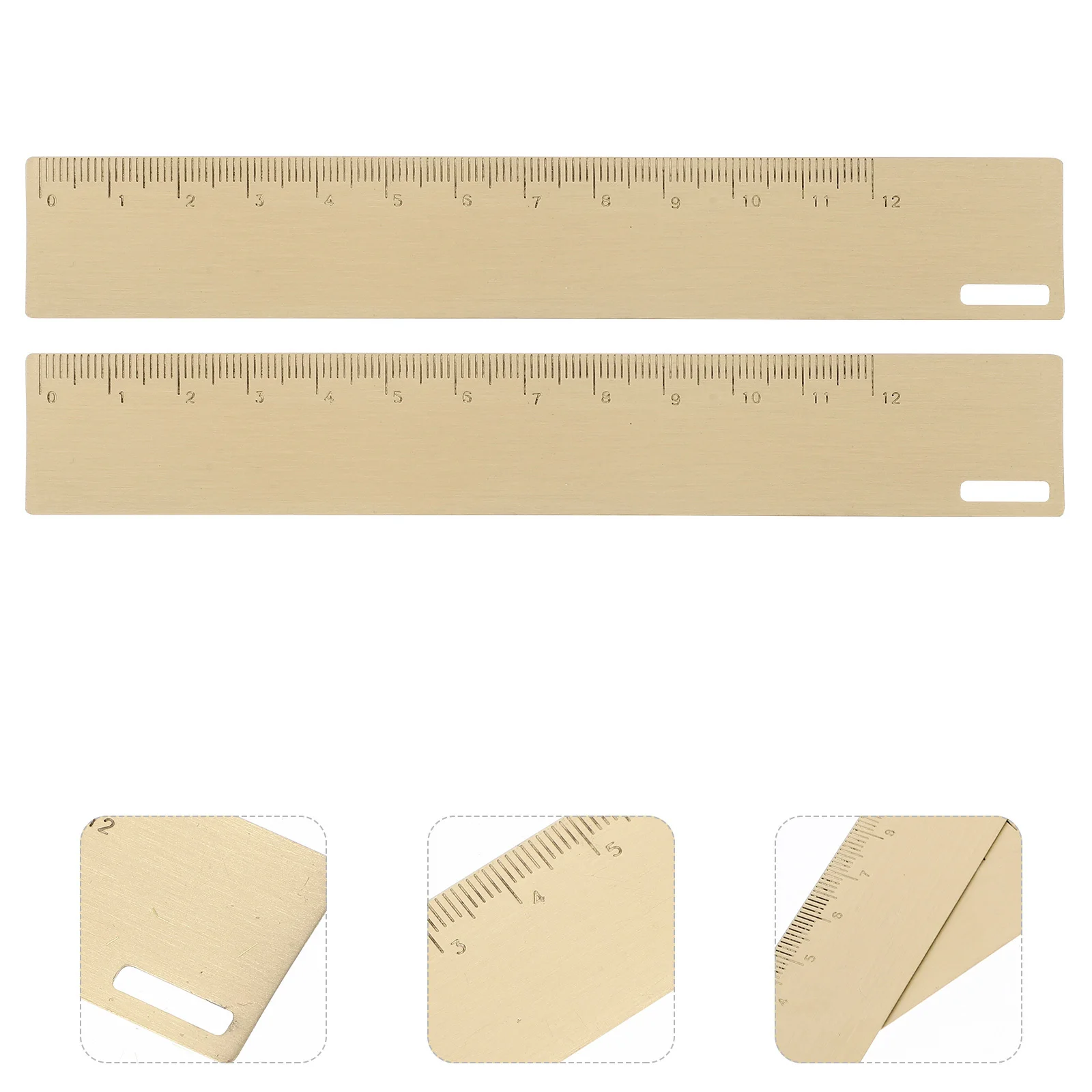 

2Pcs Bookmark Ruler Metal Measuring Ruler Portable Lightweight Straight Edge for Math Studying Students Stationery Exam Review