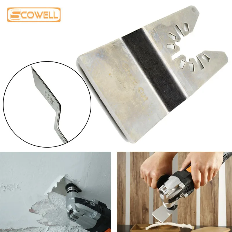 2PCS Stainless Steel Oscillating Tools Scraper Flat Shovel Knife Bend Offset Scrabble Knife Blade DIY Multimaster Power Tools