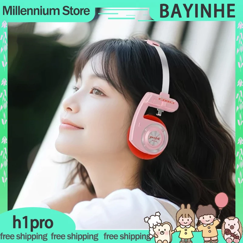 

Bayinhe h1pro HIFI Earphones Stereoscopic Surround Sound ENC Noise Reduction Retro Digital Fashion Trend Headset Customized Gift