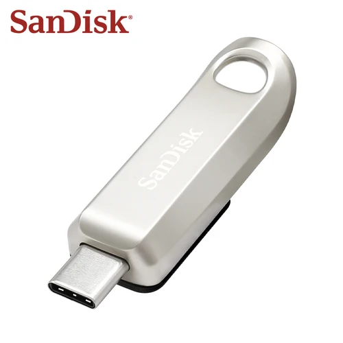 Imagen 2 del producto Unidad flash USB 3.2 Gen 1 SanDisk Ultra Luxe CZ75 original, tipo C, memoria USB metálica de 64GB, 128GB, 256GB para teléfono/PC