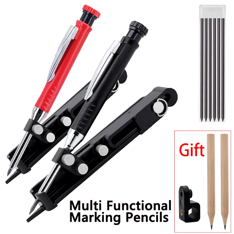 

Multi-function Scribing Tool Set- Construction Pencil for DIY Woodworking, Deep Hole Woodworking Pencil, Scriber Line Maker Tool
