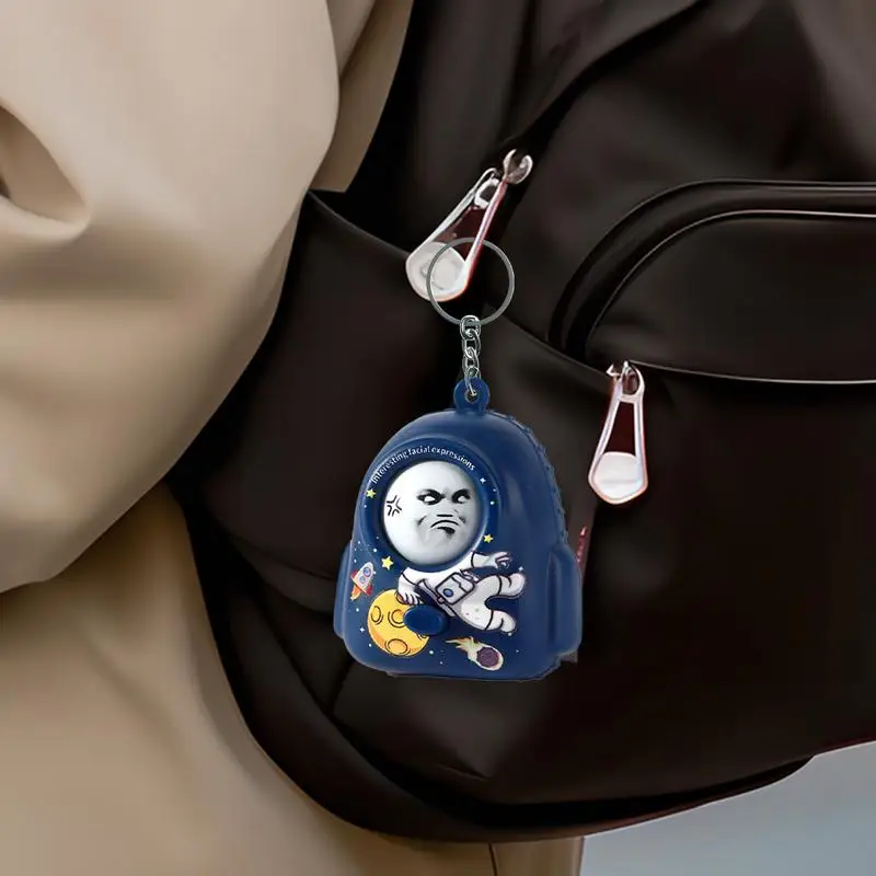 Funny Face Changing Key Charm School Bag Shaped Cartoon Key Chain Trendy Funny Keyholder Bag Backpack Pendant Cartoon Key Ring