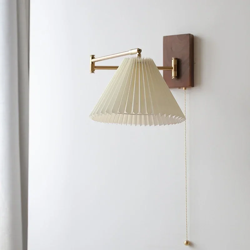 

Nordic left Right Totate LED Wall Lamp Beisde Pull Chain Plug In Switch Bedroom Living Room Light Modern Sconce Wandlamp