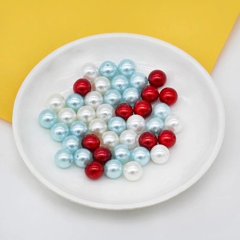 6/8/10//12MM  Acrylic Spacer Beads ABS Pearls Half Holes Round Loose Beads For Jewelry Making DIY Garment Pearls Beads