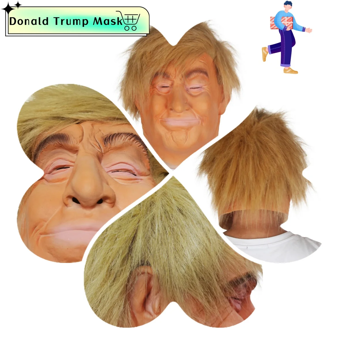 Hot selling Donald Trump Mask Realistic The USA President Trump Latex Headgear Halloween Party Celebrity Cosplay Costume Props