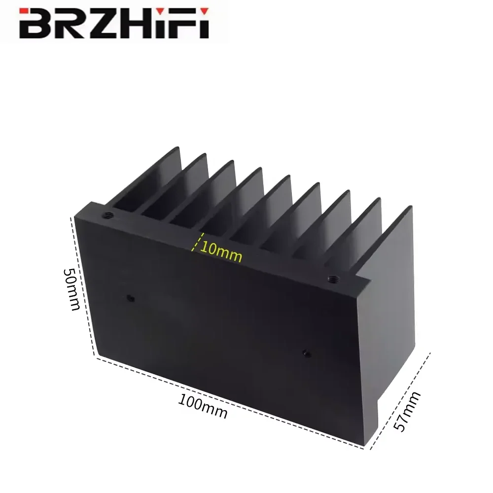 

BRZHIFI Power Amplifier Aluminum Heat Sink 100*57*50 Anodic Oxidation Black Radiator for Sound Chassis Audio Amp Board Shell