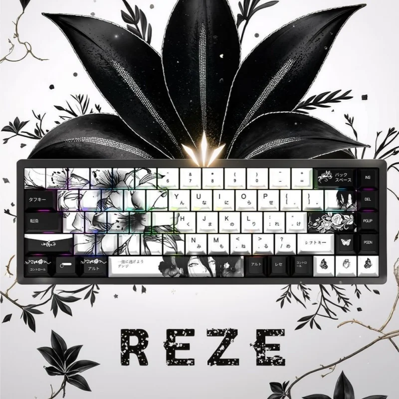 Reze Character keycaps Chainsaw Man Anime themed Keycaps Pbt Oem Thermal Sublimation Mad68/Wooting Mechanical Keyboards keycap