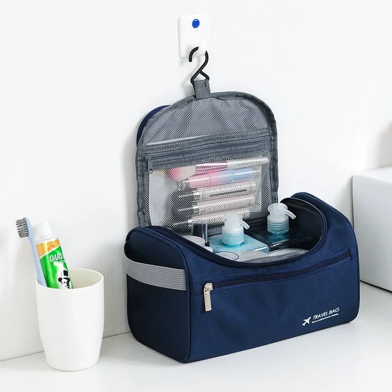 Polyester Men Business Portable Storage Bag Toiletries Organizer Women Travel Cosmetic Bag Hanging Waterproof Wash Pouch