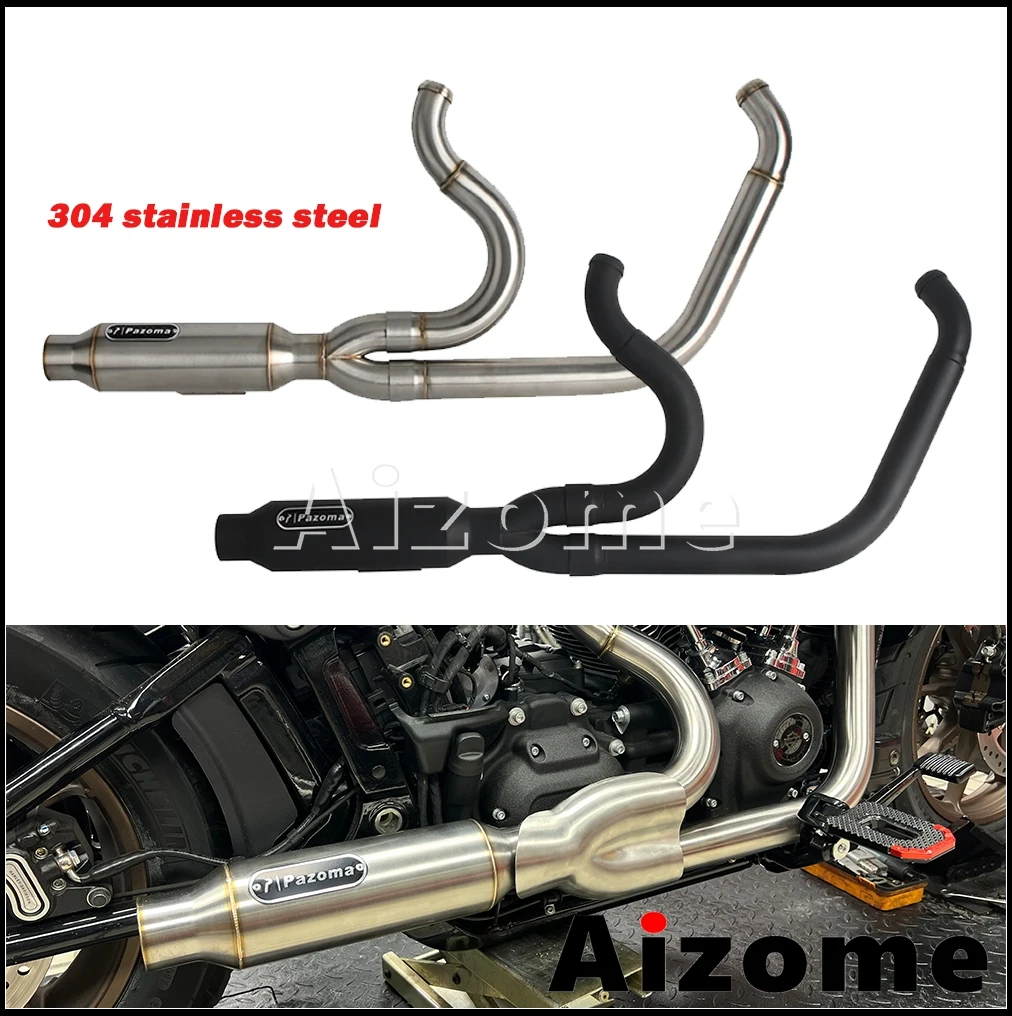 

2-into-1 Full Systems Exhaust Motorcycle Complete Muffler Stainless Steel Exhaust For Harley Softail Low Rider S ST 2018+