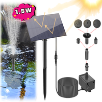 Mini Solar Fountain Pump 1.5W 5V Power Board Kit Solar Panel Water Pump for Garden Pool Fountain Indoor Bird Bathroom Outdoor