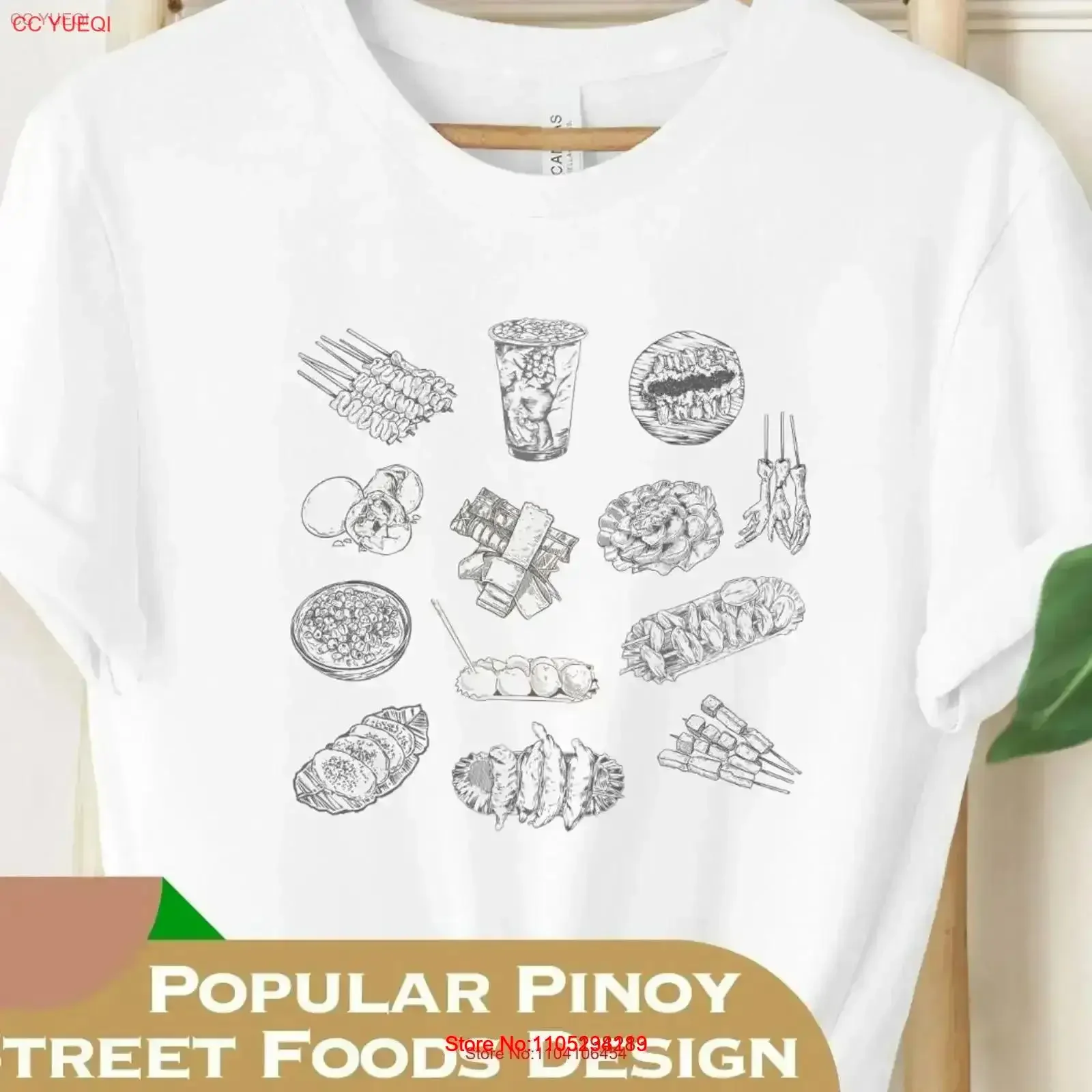 Filipino Street Foods T Shirt Pinoy Featuring Popular Snack Items In The Philippines Kikiam Isaw Balut Suman Taho Fish Ball etc