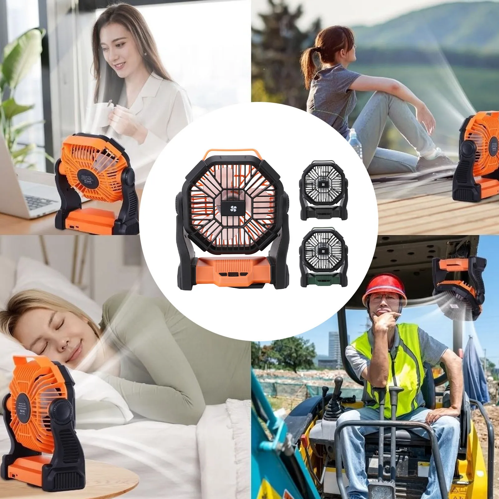 Camping Tent Fan USB Rechargeable Professional 360 Degree Hook Efficient 3 Brightness Settings Outdoor Camping Fan for Outdoor