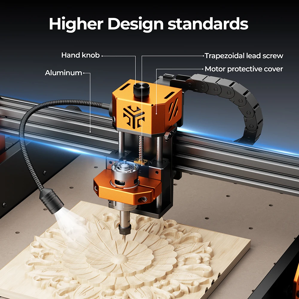 ACMER ASCARVA 4S Macchina del router di CNC con mandrino da 70 W per intaglio 0,01 mm Macchina da taglio Fresatura a 3 assi per legno Plastica Acrilico
