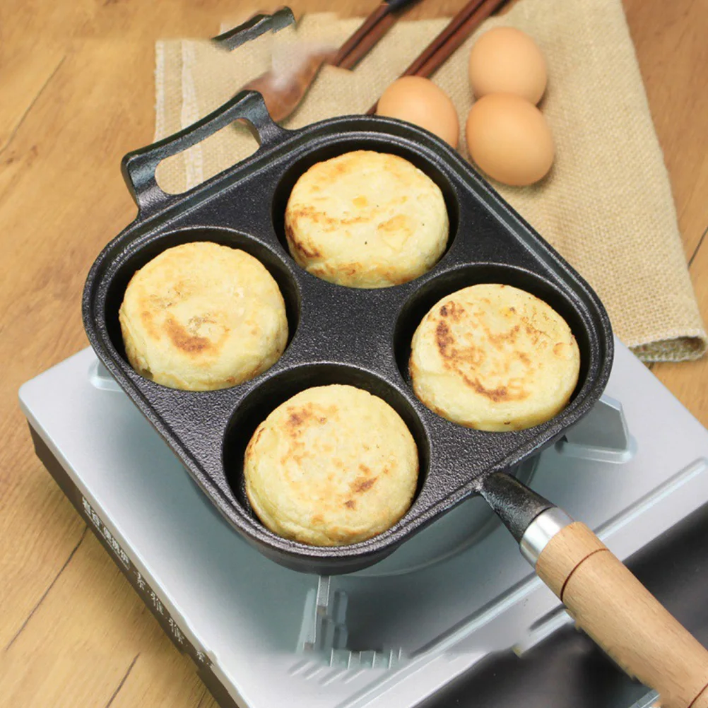 

Four hole Egg Frying Pan Non stick Breakfast Skillet Kitchen Accessory Cooking Tool Even Heating Smooth Edge