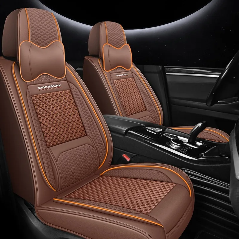 

Универсальный чехол на автомобильное сиденье из ледяного шелка, четырехсезонный полный комплект, подушка для сиденья, авто внедорожник, грузовик, фургон, универсальная защита, автоаксессуары