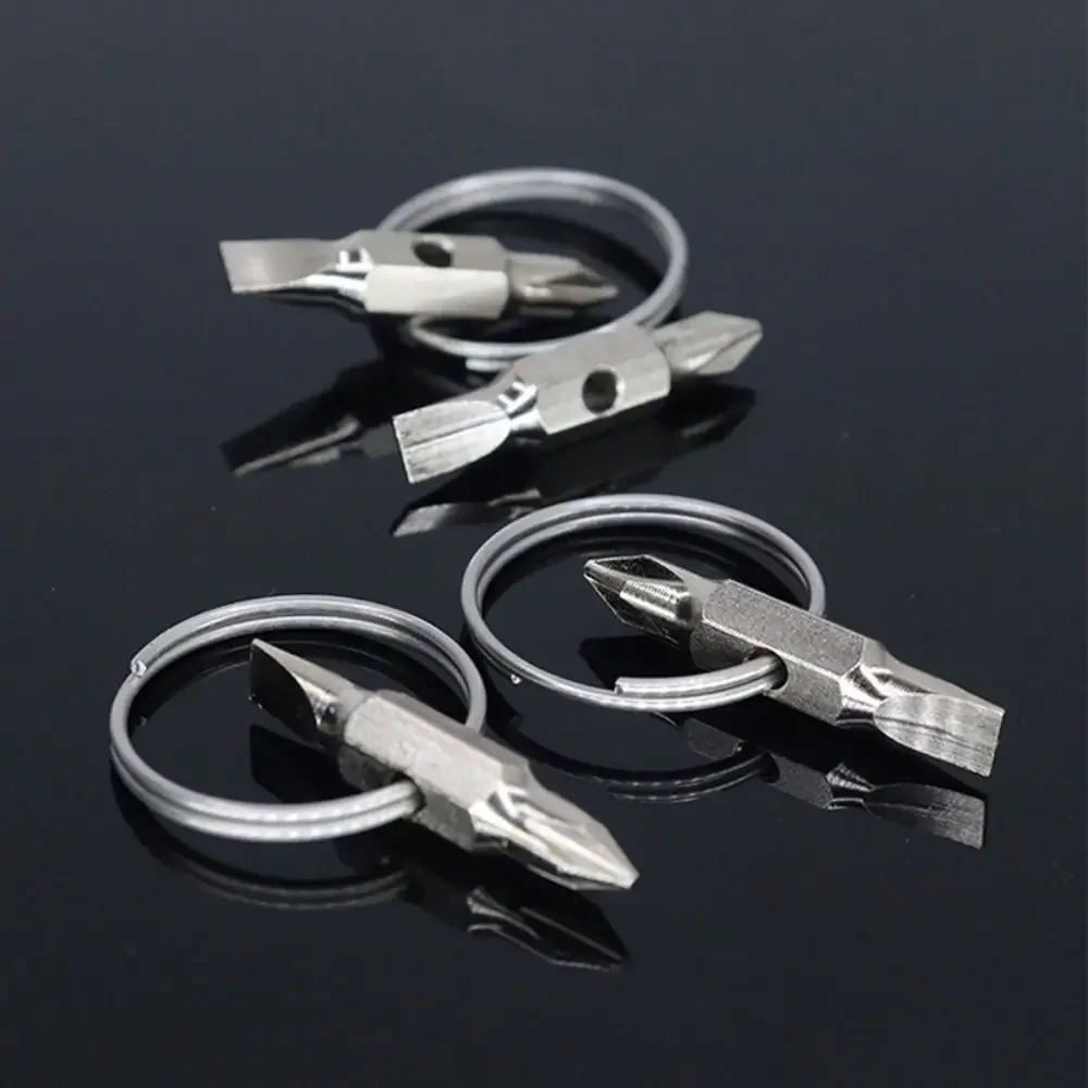 

Portable Key Ring Keychain Screwdriver Multifunction Pocket Phillips Slotted Screwdriver Gadget Repair Tool Mini Screwdriver