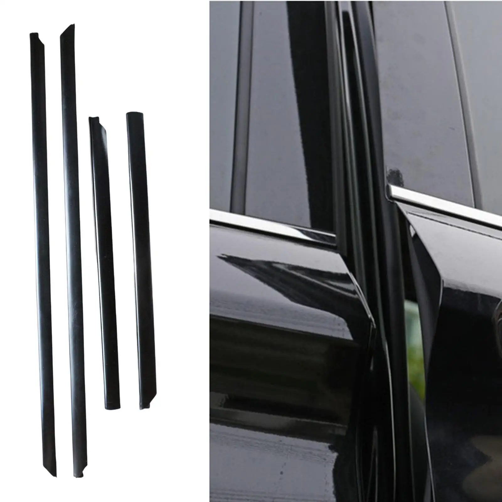 4 Pieces Car Door Trim Strip Protective Strips High Performance Easy to Install Direct Replace Sturdy Black for A4 B5