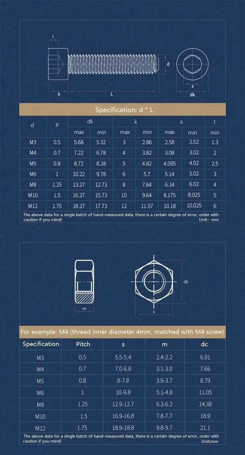 White Plastic Nylon Hex Socket Bolt Cap Head Screw with Hexagon Full Nuts Set M3 M4 M5 M6 M8 M10 M12