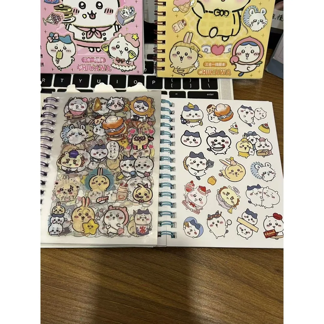 دفتر ملاحظات حلزوني كرتوني من Chiikawa Kawaii مع ملصقات لطيفة لمجلة مذكرات الطالب هدية قرطاسية للأطفال البنات #2