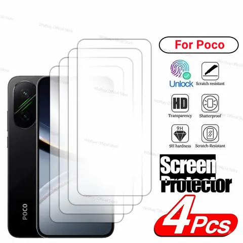 4PCS Screen Protector For Xiaomi Poco F7 Tempered Glass Xiaomi Poco F7 Full Glue Anti-Scratch Protective Phone Glass For Poco F7