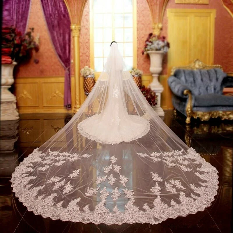 Voile Long Blanc Ivoire pour Patients, Accessoires de Mariage, Cathédrale