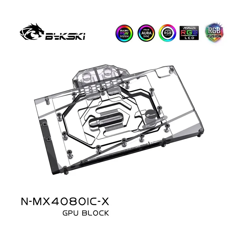 Bykski Graphics Card Watercooler For Maxsun RTX 4080 iCraft OC 16G GPU Water Block, 5V ARGB SYNC, N-MX4080IC-X