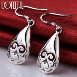 DOTEFFIL 925 Sterling Silver Grimace Water Droplets Drop Earring For Women Wedding Engagement Halloween Party  Jewelry