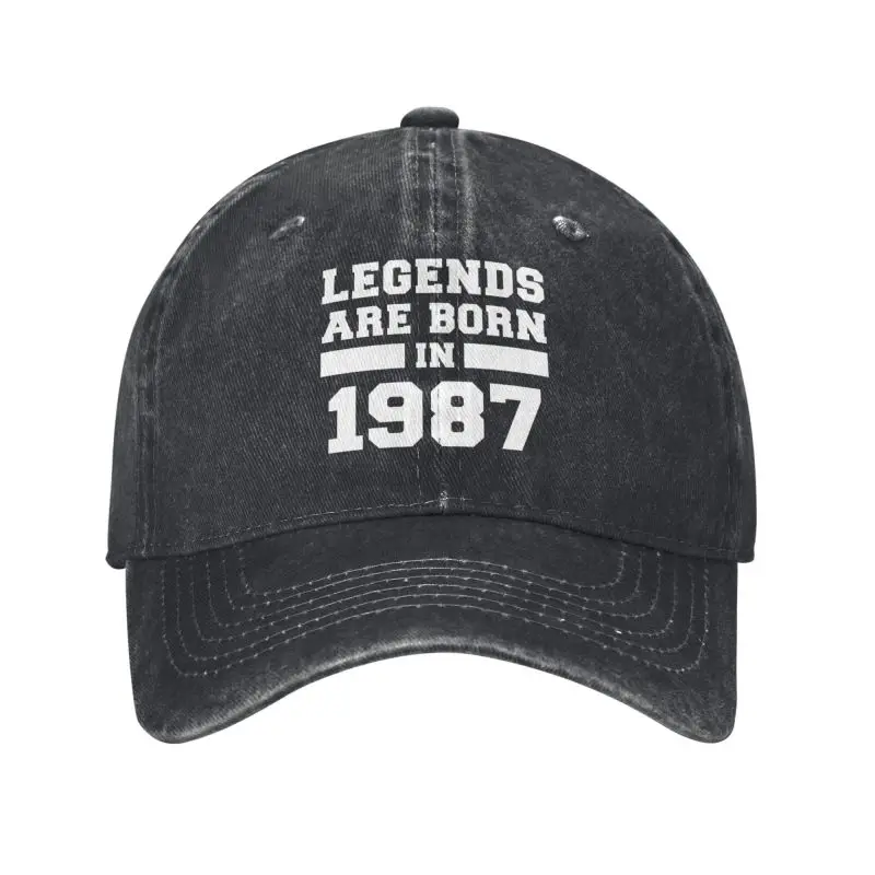 

Custom Punk Unisex Cotton Legends Are Born In 1987 Birthday Gift Baseball Cap Adult Adjustable Dad Hat Women Men Sun Protection