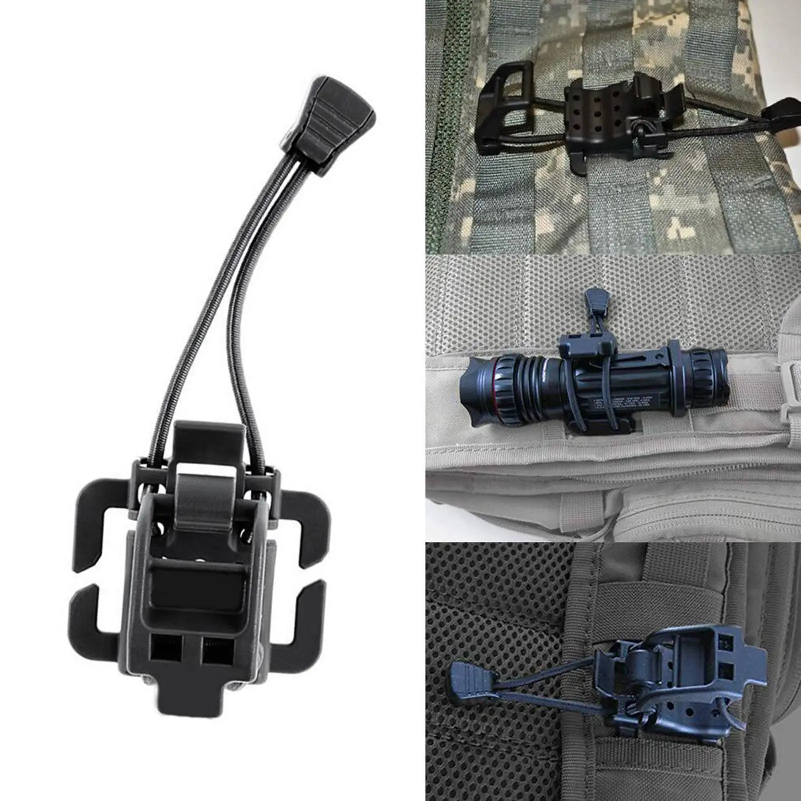 

1PC Belt Flashlight Clip Molles Hiking Accessories Hanging Buckle Shovel Clamp Axe Clamp Bracket Backpack Hiking Accessories