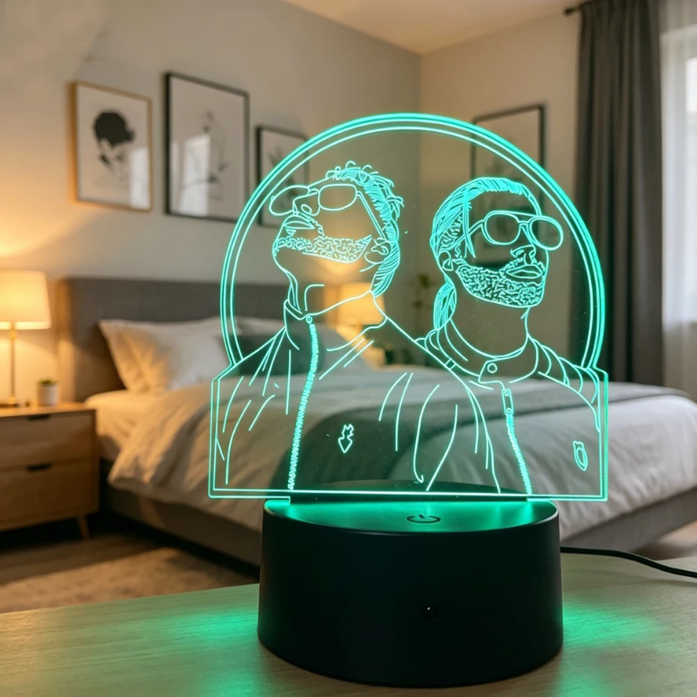 듀오 포트레이트 3D 환상 램프 LED RGB 야간 조 - Decor Lighting Fans 리뷰 및 가격