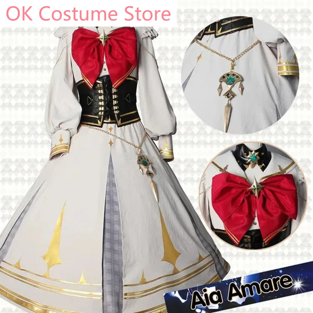 Vtuber Nijisanji EN ILUNA Aia Amare Game Suit Gorgeous Lovely Dress Uniform Cosplay Costume Halloween Party Outfit