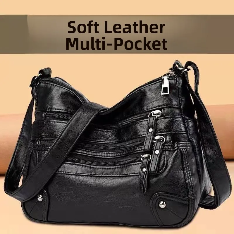 

Soft Leather Multi-ket oulder Bag for Middle-Aged Women Crossbody Bag Ladies Bapa Suitable for Mothers 2026 New Model