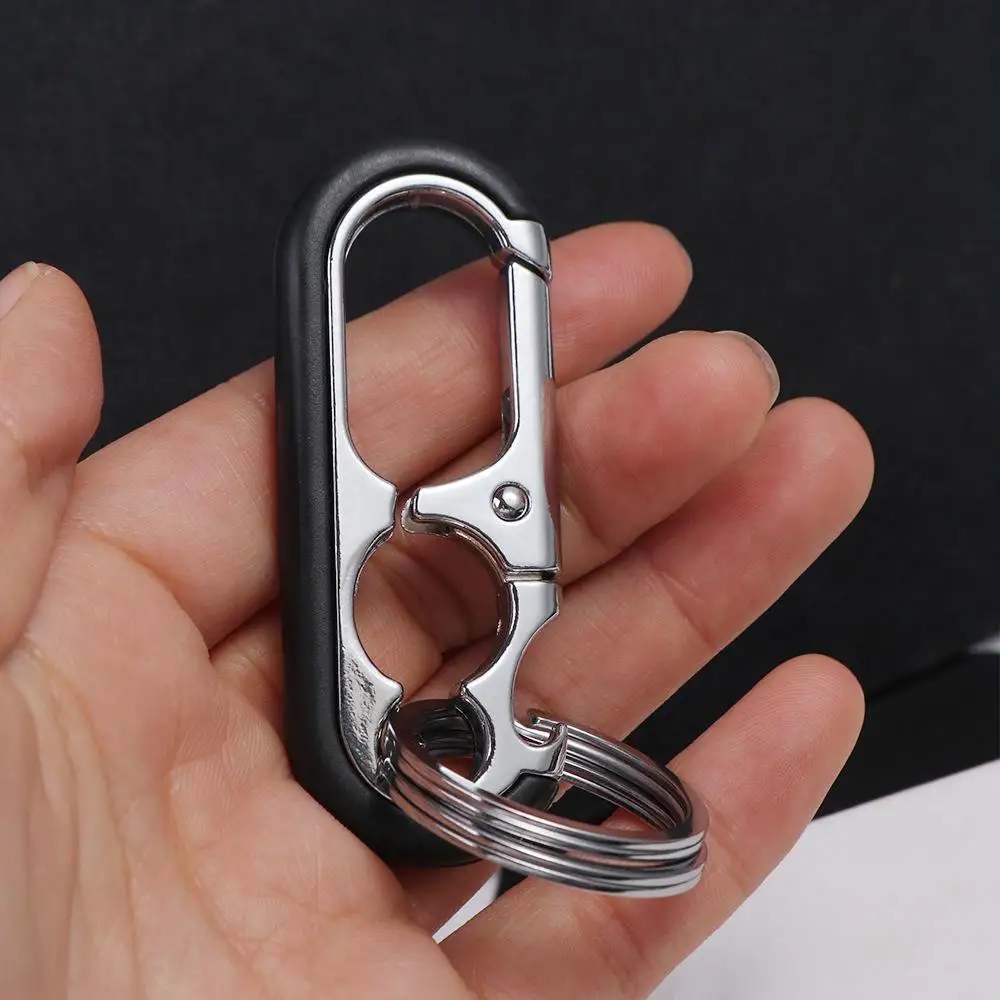 Keys Organizer Metal Waist Buckle Key Ring Business Bottle Opener Key Chain Car Key Holder Car Keychain Double Ring  Keychain