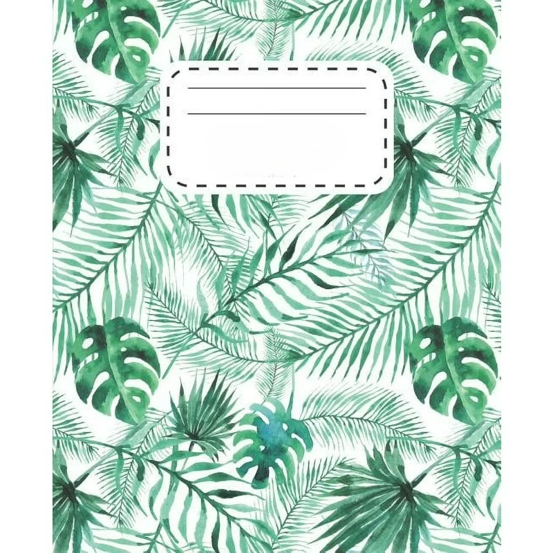 School Notebook Wide Ruled Composition Notebook: Watercolor Palm Leaves - Wide Ruled Notebook For School - Composition Notebook Preschool, Book 8, (Paperback)