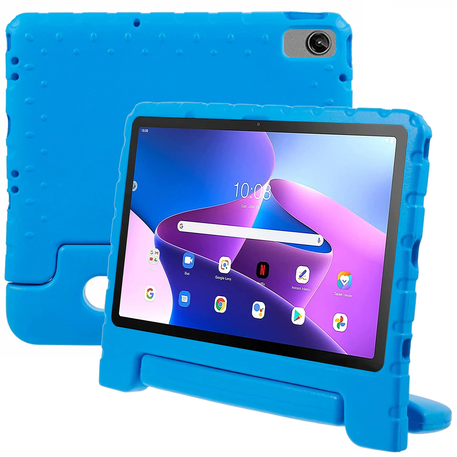 

For Lenovo Tab M10 Plus (3rd Gen) / Tab M10 5G EVA Tablet Cover Portable Handle Kickstand Case - Blue