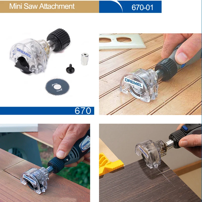 Dremel 670 Mini Saw Attachment Circular Saw with 6.4mm Cutting Depth for Rotary Multi Tool For Cutting Laminate Wooden Flooring